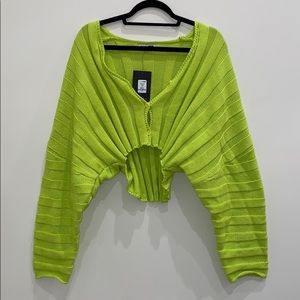 NEON LIME GREEN SWEATER/CARDIGAN